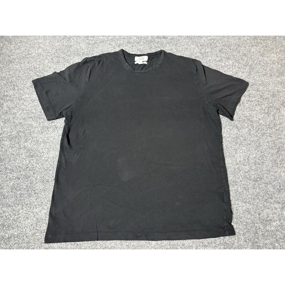 COS Shirt Mens L Black Short Sleeve Crew Neck 100% Cotton Jersey Tee Casual